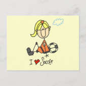 サッカーTシャツとギフトが大好き少女 ポストカード (正面)