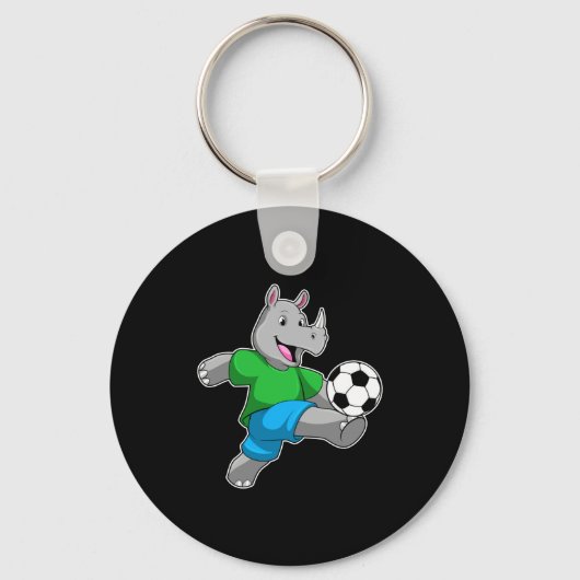 サッカーTシャツを着たサッカー選手のサイ キーホルダー (正面)