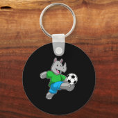 サッカーTシャツを着たサッカー選手のサイ キーホルダー (正面)