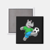 サッカーTシャツを着たサッカー選手のサイ マグネット (正面/裏面)