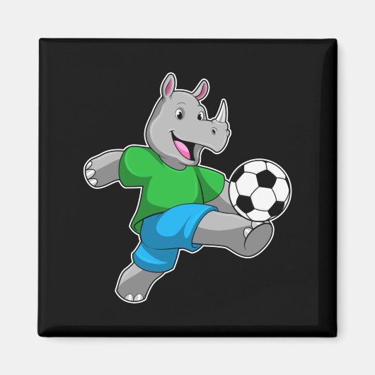 サッカーTシャツを着たサッカー選手のサイ マグネット (正面)