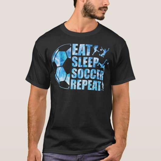 サッカーTシャツ食べ眠るサッカー少年時代 Tシャツ (正面)