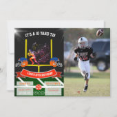 サッカーTouchダウンフォトキッドの誕生日 招待状 (正面)