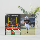 サッカーTouchダウンフォトキッドの誕生日 招待状 (スタンド正面)