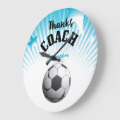 サッカ感謝していーコーチアクアブルースターズボール ラージ壁時計 (傾斜)