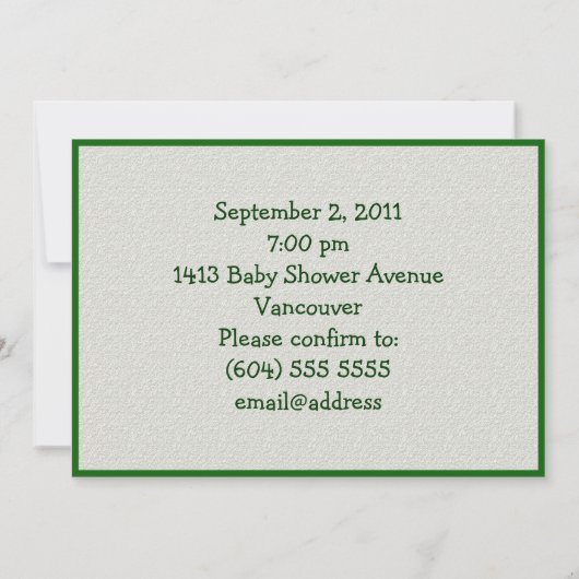 サッカ生まれたばかりのー選手のベビーシャワー 招待状 (裏面)