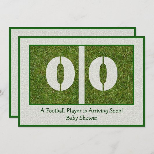 サッカ生まれたばかりのー選手のベビーシャワー 招待状 (正面/裏面)