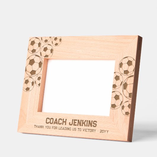 サッカ祝ーコーチバーシティフォントカスタム文字 レーザー彫刻フレーム (左)