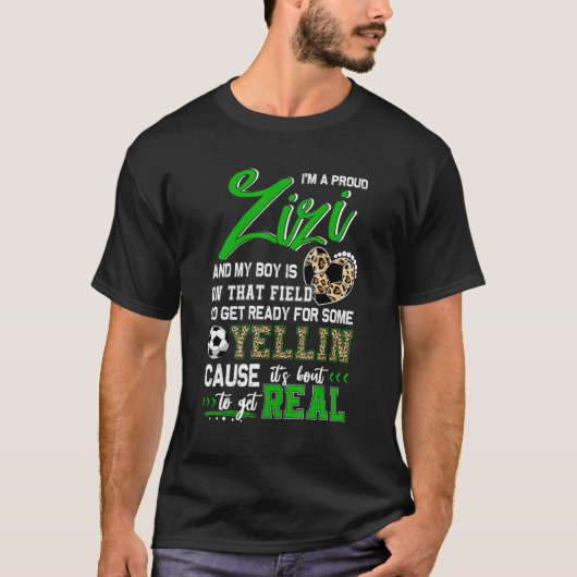 サッカ誇りを持ったーZiziサッカー家族マッチング1 Tシャツ (正面)
