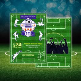 サッカ遊ールのフィールド誕生日パーティー 招待状