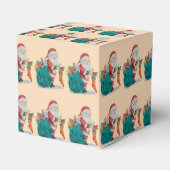サッククリスマスに贈り物やおもちゃを持ったかわいいサンタ フェイバーボックス (裏面サイド)