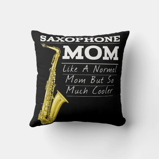 サックスおもしろいオクールンマーチングバンドママ クッション (裏面)