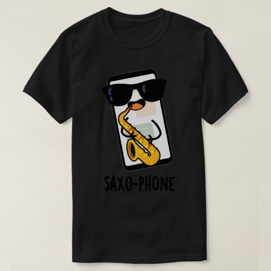 サックスおもしろいフォンのパンス Tシャツ (デザイン正面)