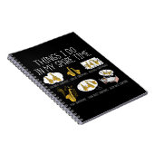 サックスおもしろいフォーン選手ギフトメンズジャズ音楽 ノートブック (右側)