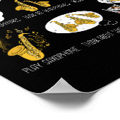 サックスおもしろいフォーン選手ギフトメンズジャズ音楽 ポスター (角)