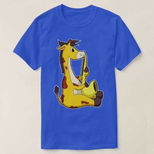 サックスと音楽のキリン Tシャツ (デザイン正面)