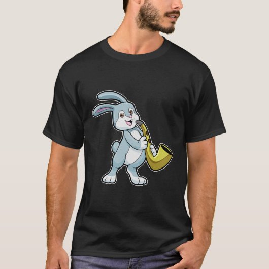 サックスと音楽のバニー Tシャツ (正面)