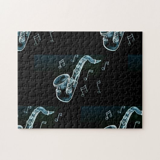 サックスと音楽 ジグソーパズル (横)