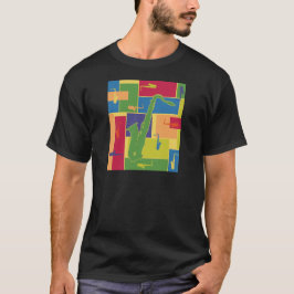 サックスのカラーブロック Tシャツ