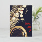 サックスのコンサートのお誘い 招待状 (スタンド正面)