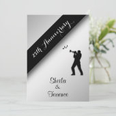 サックスのシルバーウェディングアニバーサリー招待状 招待状 (スタンド正面)