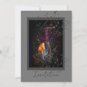 サックスのスプラッシュと音楽ノート 招待状 (正面)