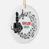 サックスのマーチングバンドクリスマス装飾 セラミックオーナメント (右)