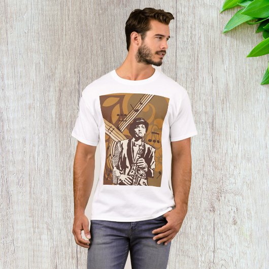サックスを持つジャズミュージシャン Tシャツ