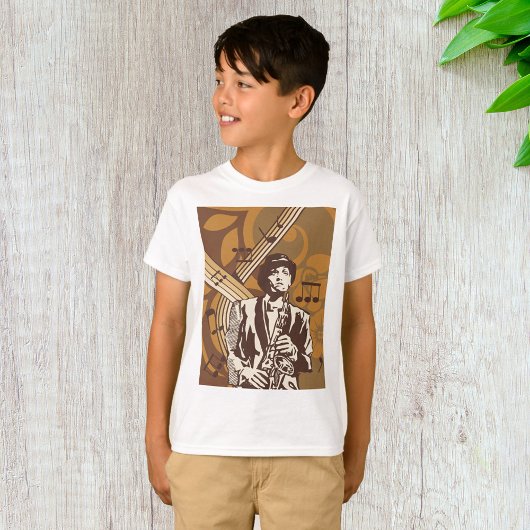 サックスを持つジャズミュージシャン Tシャツ
