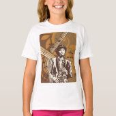 サックスを持つジャズミュージシャン Tシャツ (正面)