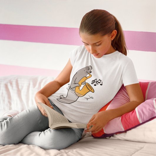 サックスを演奏するアザラシ Tシャツ