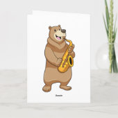 サックスを演奏するクマ カード (裏面)