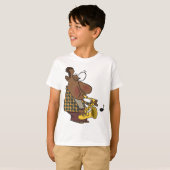 サックスを演奏するクールなジャズマン Tシャツ (正面フル)