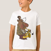 サックスを演奏するクールなジャズマン Tシャツ (正面)