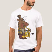サックスを演奏するクールなジャズマン Tシャツ (正面)
