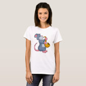 サックスを演奏するネズミ Tシャツ (正面フル)