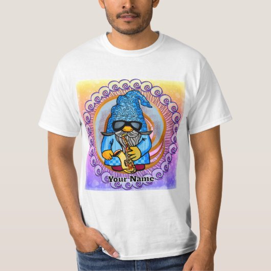 サックスを演奏するノーム Tシャツ (正面)
