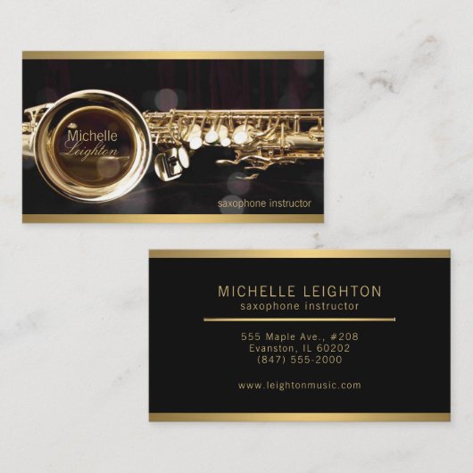 サックスインストラクター名刺 名刺 (正面/裏面)