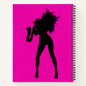 サックスカスタムフォンの女の子との色のノートブック – ピンク ノートブック (裏面)