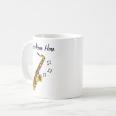 サックスカスタムフォンマグサックスミュージシャンギフト コーヒーマグカップ (正面左)