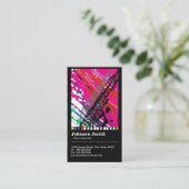 サックスカッコいいプレイヤー – 抽象芸術スケッチ- QRコード 名刺 (スタンド正面)