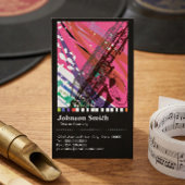 サックスカッコいいプレイヤー – 抽象芸術スケッチ- QRコード 名刺