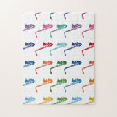 サックスカラフルおもしろいアレイ音楽 ジグソーパズル (縦)