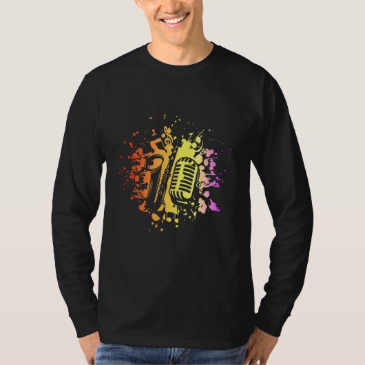 サックスカラフルフォンミュージカル楽器S Tシャツ (正面)