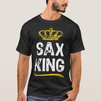 サックスキング男子ボーイズ選手サックスクールソフォンサクソフォニ Tシャツ