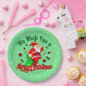 サックスターズとうきび付きメリークリスマスサンタ9» ペーパープレート (パーティー)