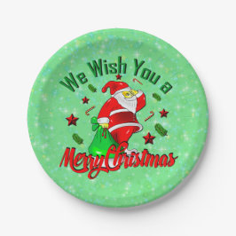 サックスターズ付きメリークリスマスサンタ7» ペーパープレート