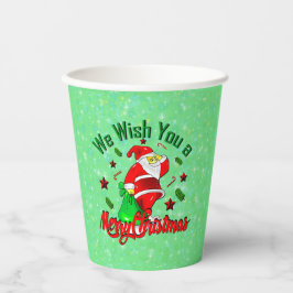 サックスターズ付きメリークリスマスサンタ 紙コップ