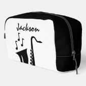 サックスパーソナライズされたフォンデザイン付きトイレタリーバッグ ドップキット (右コーナー)