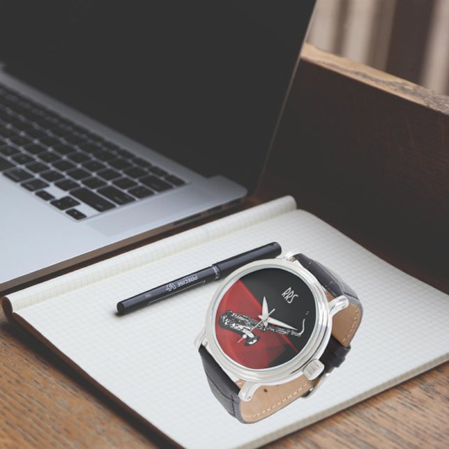 サックスパーソナライズされたモノグラムギフトウォッチ 腕時計 (クリエイターアップロード済み)